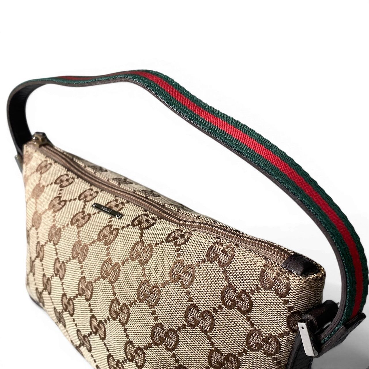 Gucci Sherry Line Pouch GG Logo Canvas Beige — view 6