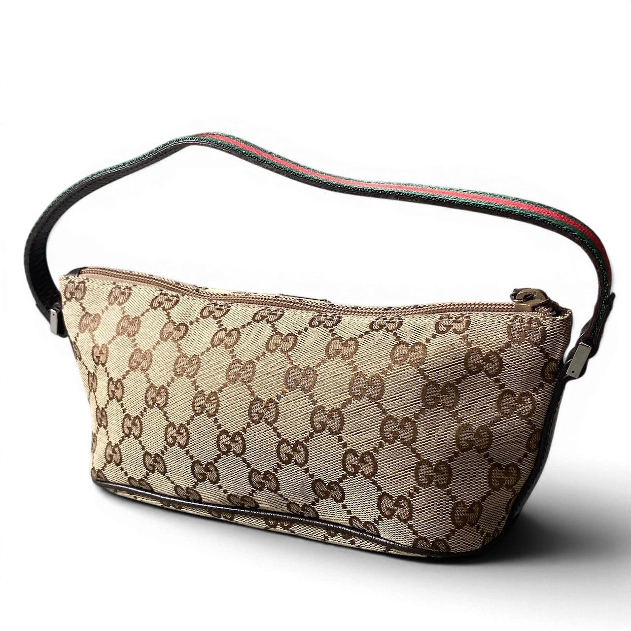 Gucci Sherry Line Pouch GG Logo Canvas Beige — view 3
