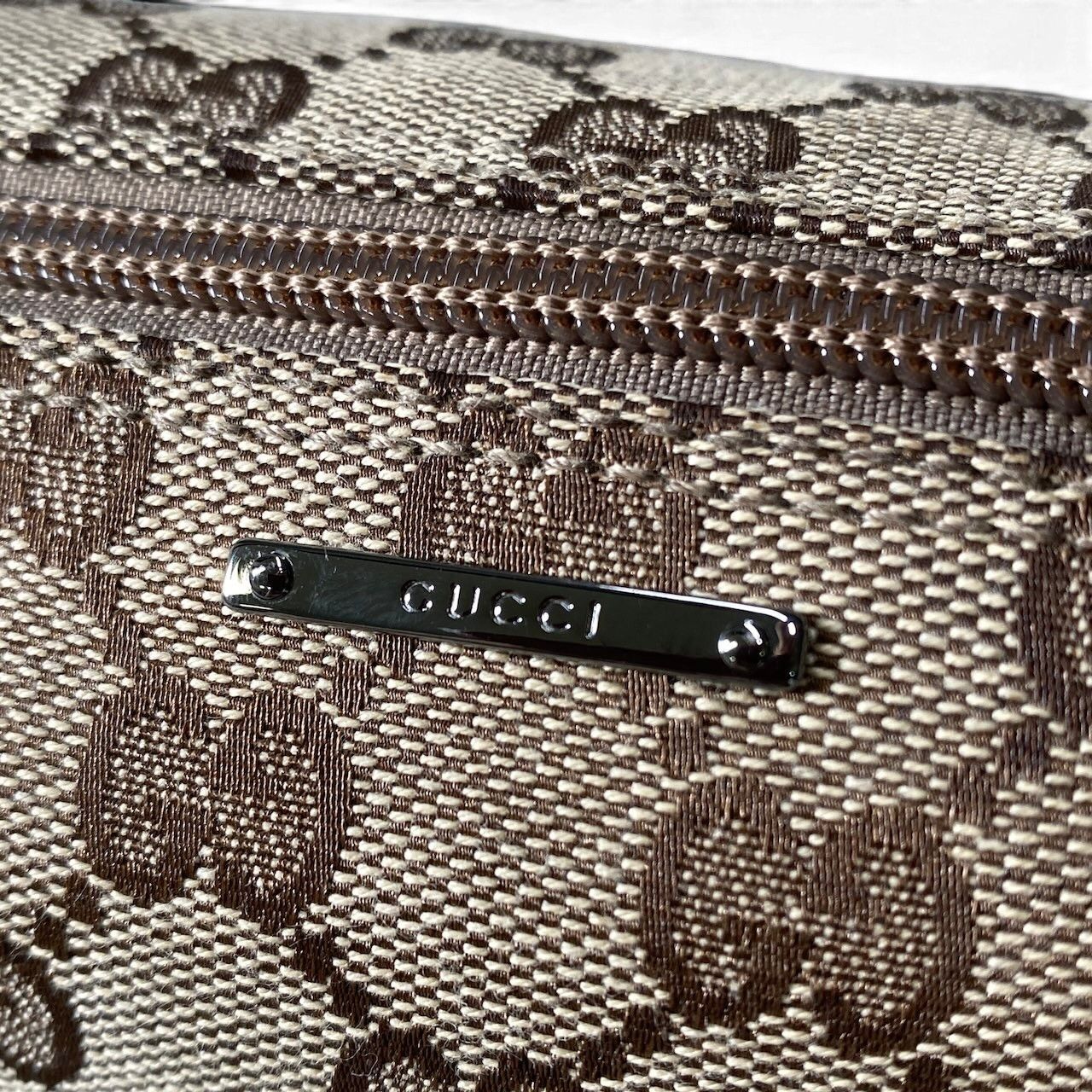 Gucci Sherry Line Pouch GG Logo Canvas Beige — view 8