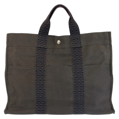 Hermes Her Line Gray Silver Polyamide Polyester Tote