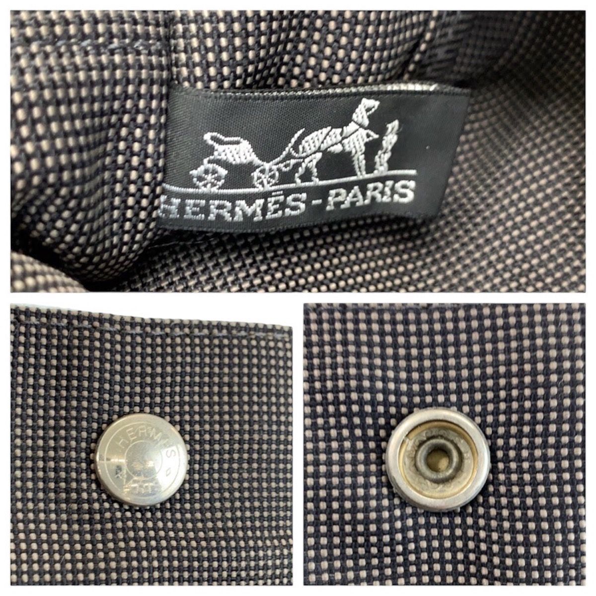 Hermes Her Line Gray Silver Polyamide Polyester Tote — view 3