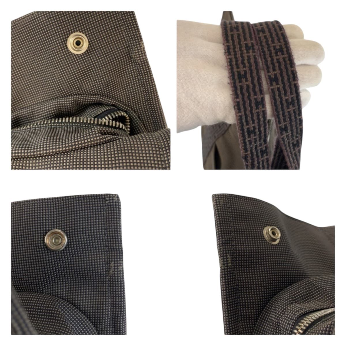 Hermes Her Line Gray Silver Polyamide Polyester Tote — view 6