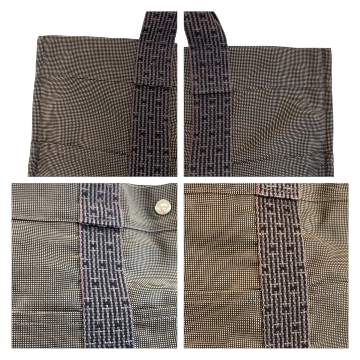 Hermes Her Line Gray Silver Polyamide Polyester Tote — view 5