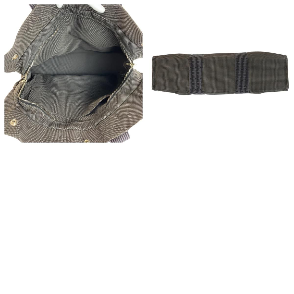 Hermes Her Line Gray Silver Polyamide Polyester Tote — view 9