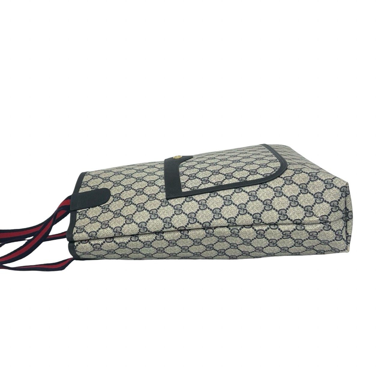 Gucci Vintage Sherry Line GG Logo Leather Tote Navy — view 5