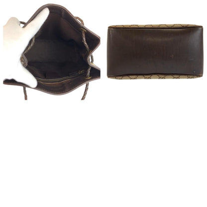 Gucci Brown Beige Gold GG Canvas Leather Shoulder — view 9