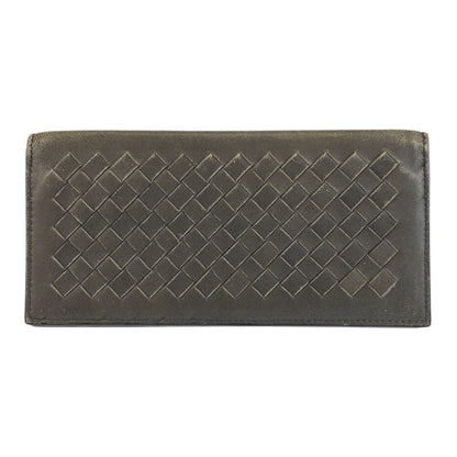 Bottega Veneta Intrecciato Gray Leather Wallet Billfold