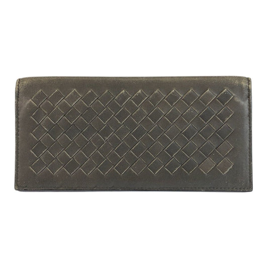 Bottega Veneta Intrecciato Gray Leather Wallet Billfold