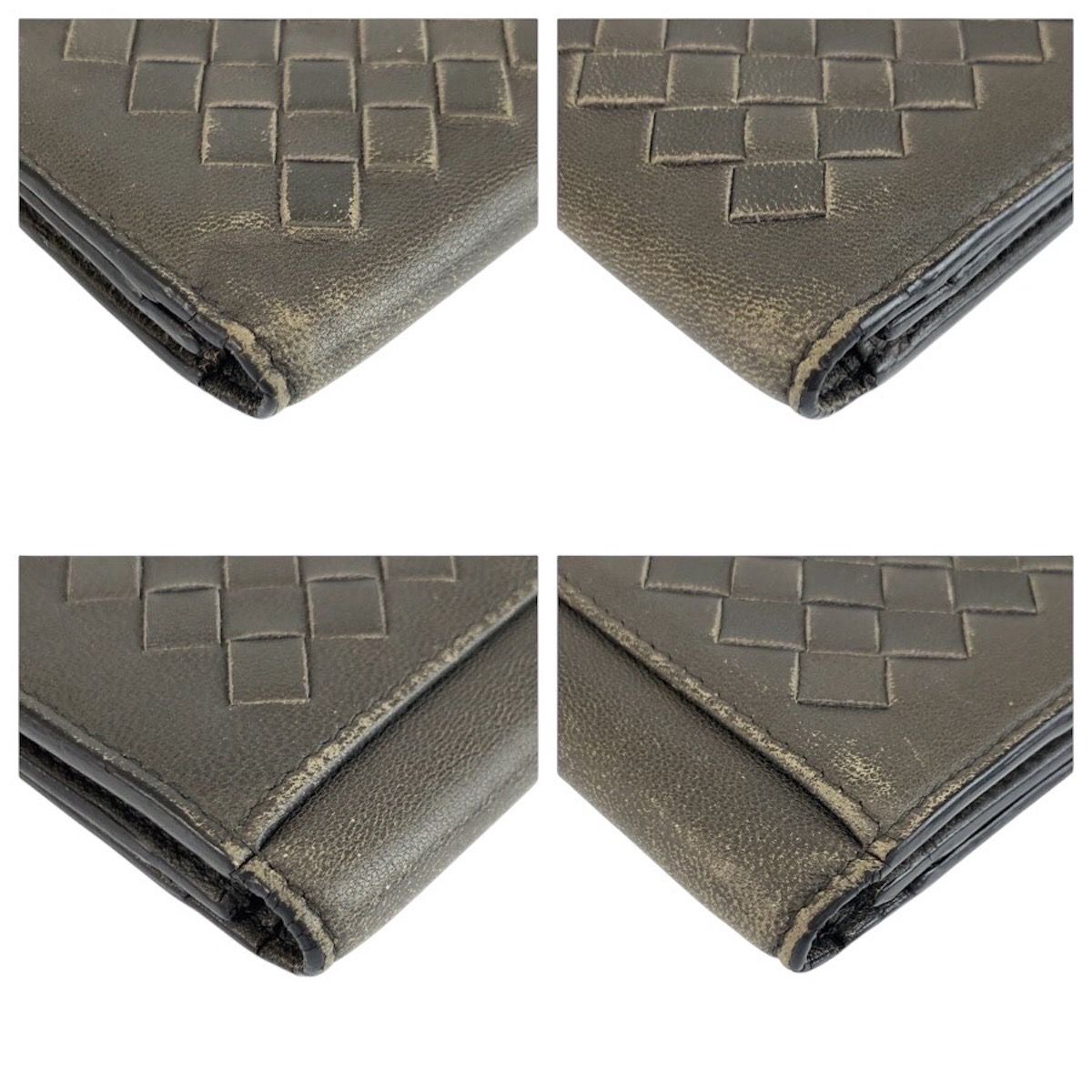 Bottega Veneta Intrecciato Gray Leather Wallet Billfold — view 8