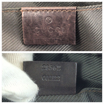 Gucci Dark Brown Silver GG Canvas Leather Shoulder — view 4