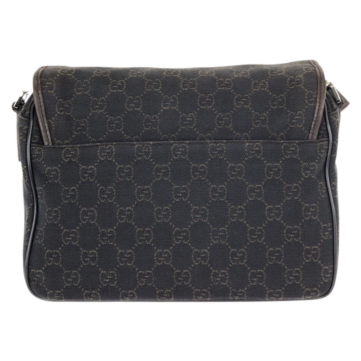 Gucci Dark Brown Silver GG Canvas Leather Shoulder — view 2