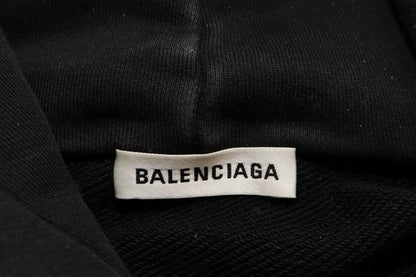 Balenciaga Black S BB Logo Print Pullover Hoodie — view 9