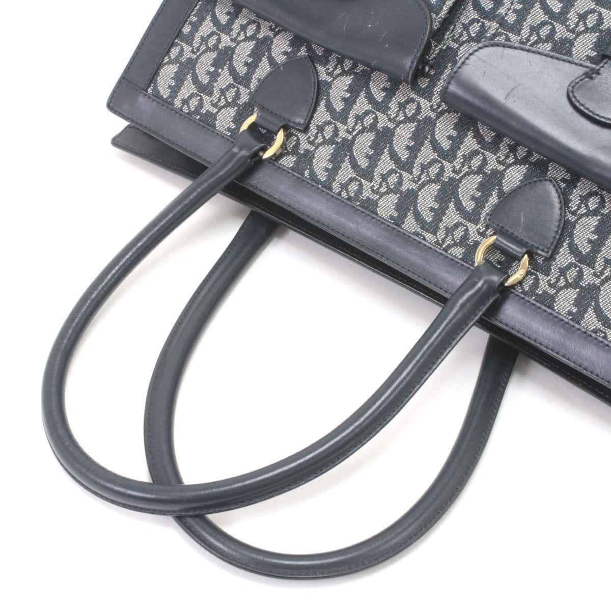 Dior Handbag Trotter Canvas Leather Vintage BO B Navy — view 5
