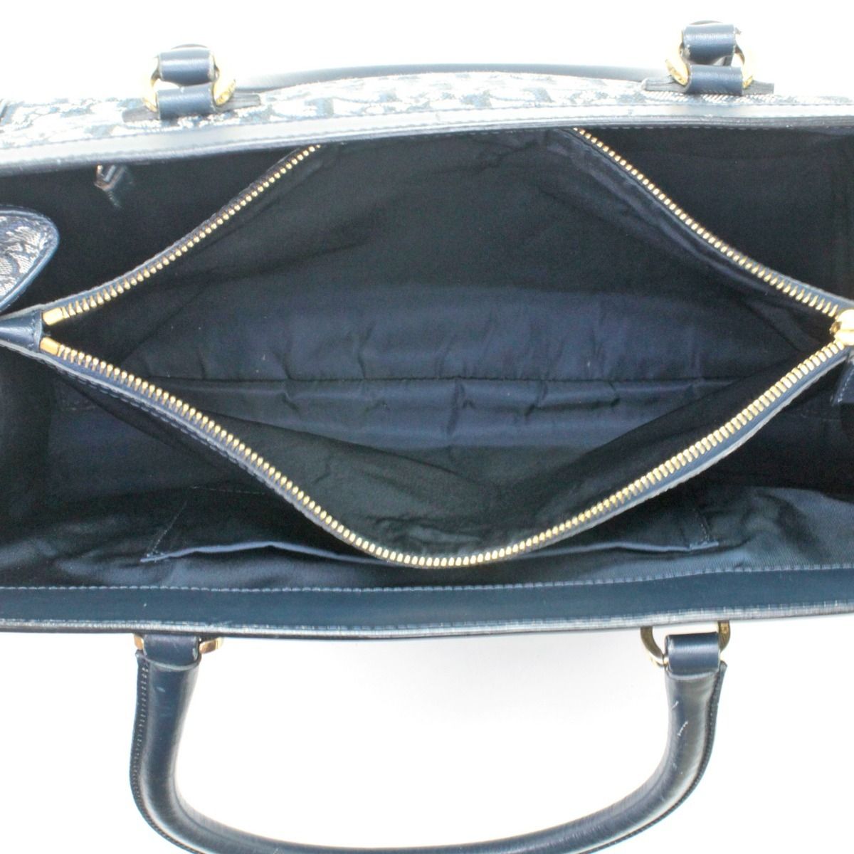 Dior Handbag Trotter Canvas Leather Vintage BO B Navy — view 9