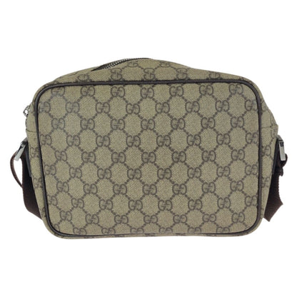 Gucci Beige Brown Silver GG Supreme Canvas Leather Shoulder — view 2