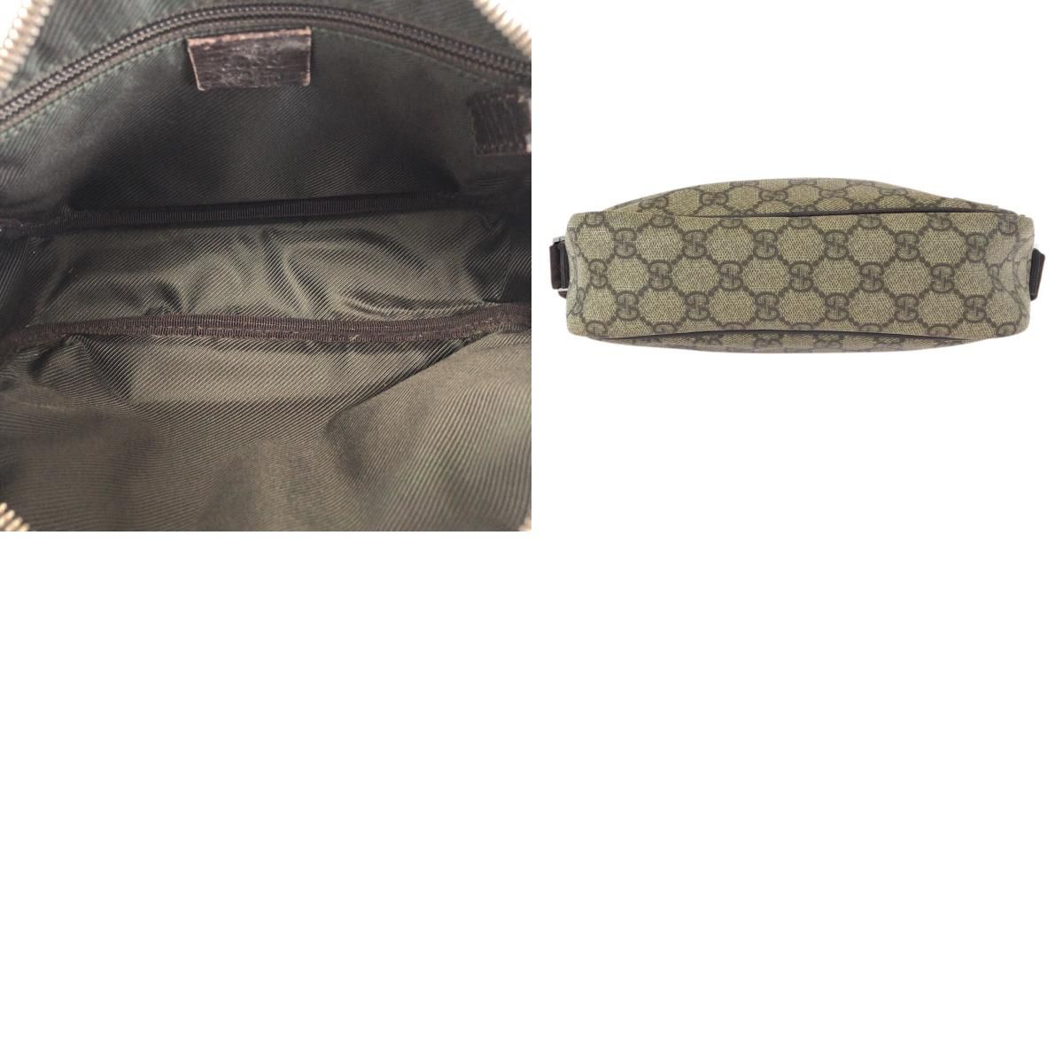 Gucci Beige Brown Silver GG Supreme Canvas Leather Shoulder — view 9