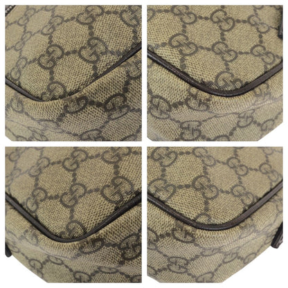 Gucci Beige Brown Silver GG Supreme Canvas Leather Shoulder — view 3