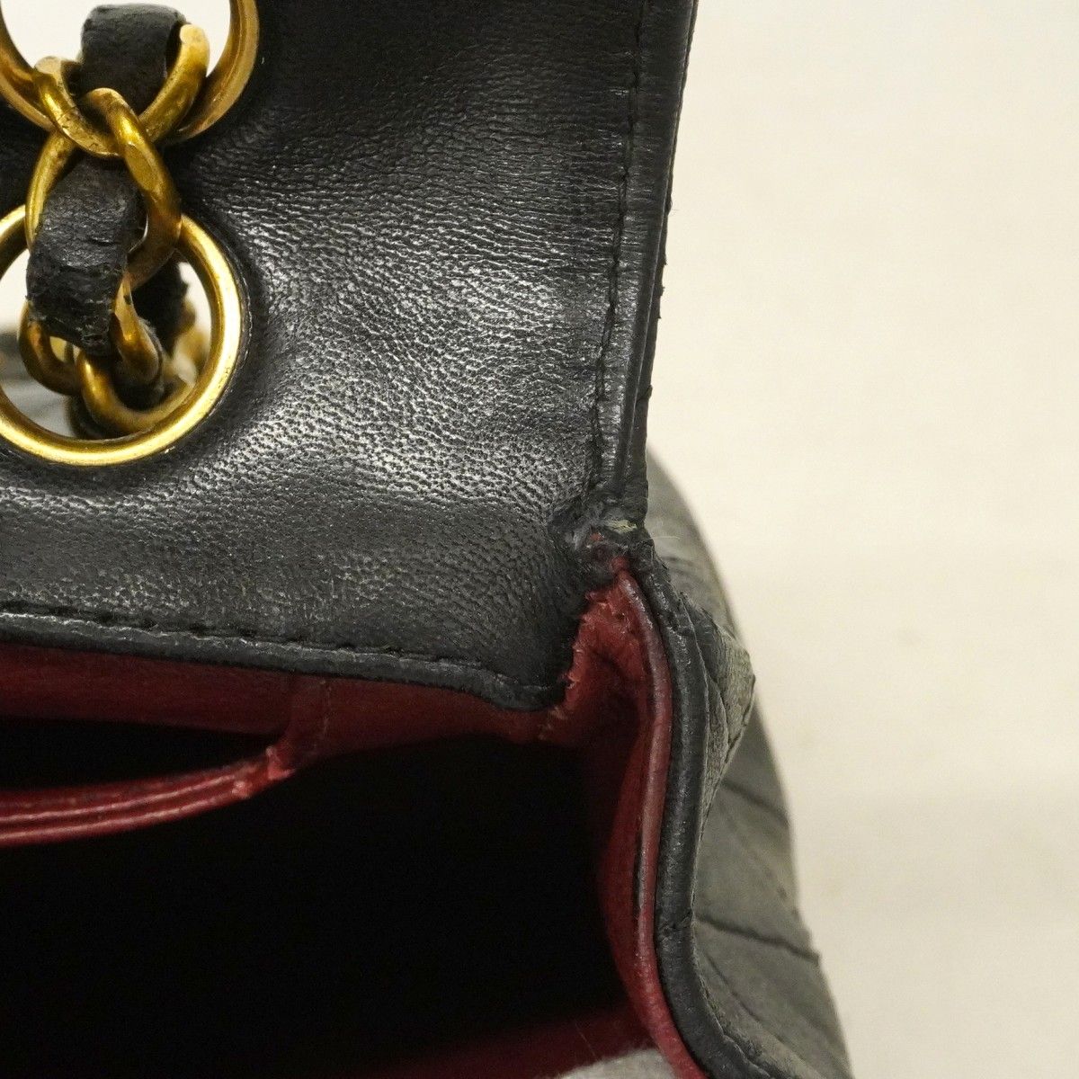 Chanel Shoulder Bag Quilted Lambskin Black Gold — view 7