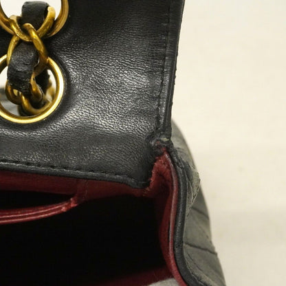 Chanel Shoulder Bag Quilted Lambskin Black Gold — view 7