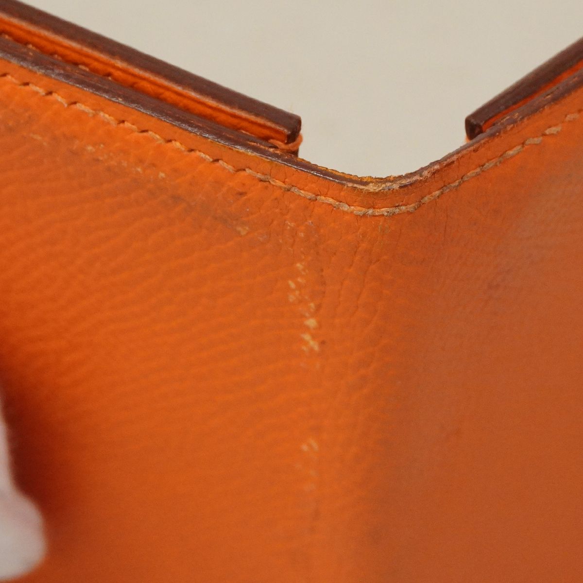 Hermes Business Card Holder Bearn Veau Epsom Orange Silver — view 7