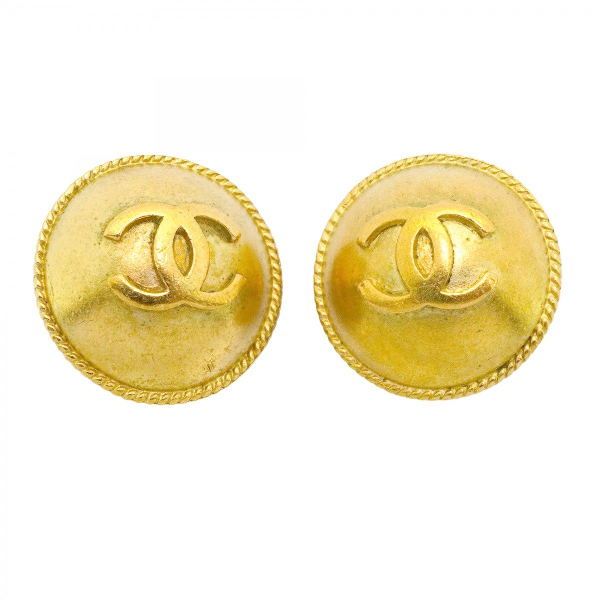 Chanel Earrings Vintage CC Logo Round