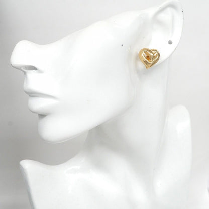 Dior Earrings Heart Motif Gold Plated — view 5