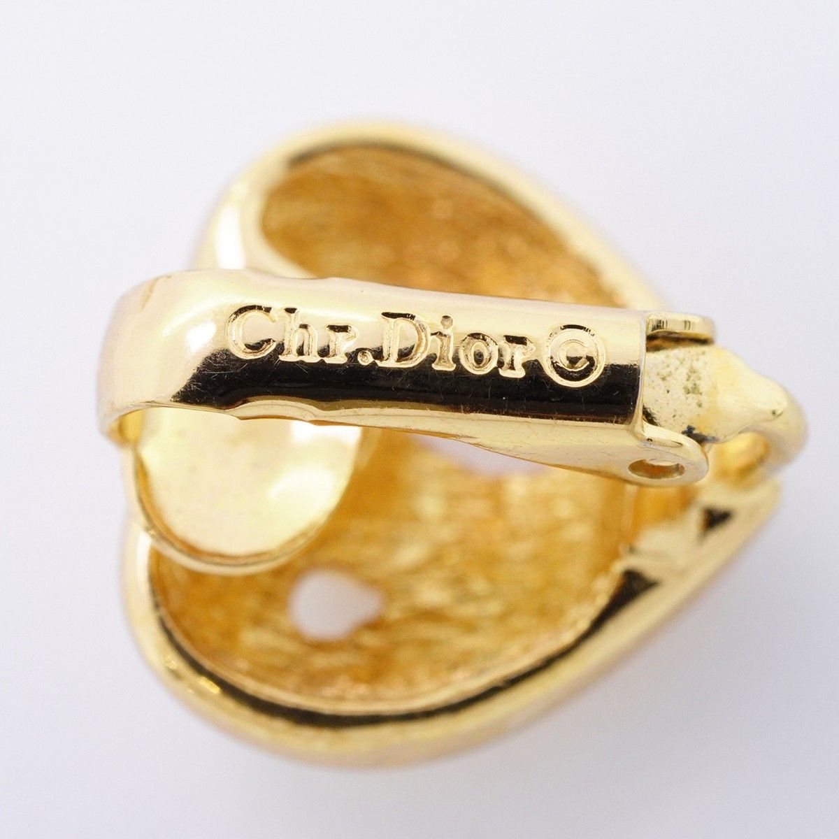 Dior Earrings Heart Motif Gold Plated — view 4
