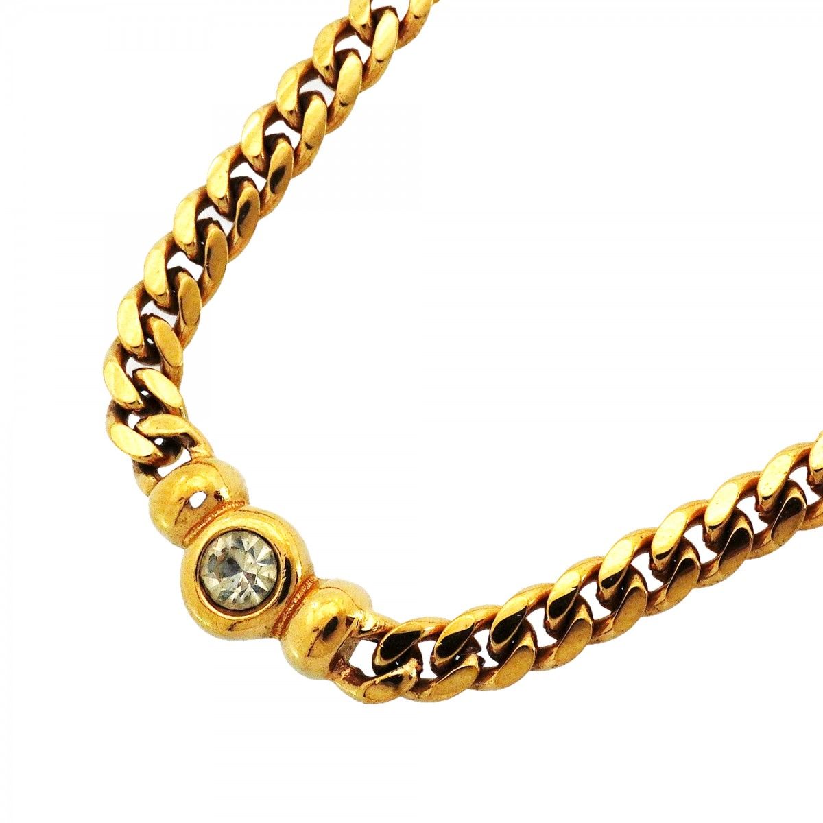 Dior Necklace Gold Plated Rhinestone