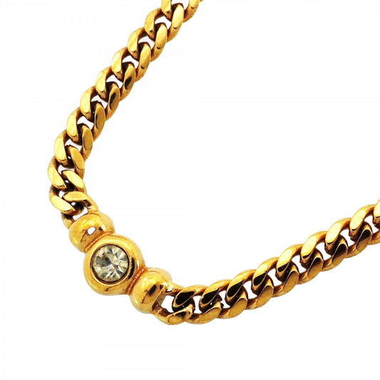 Dior Necklace Gold Plated Rhinestone
