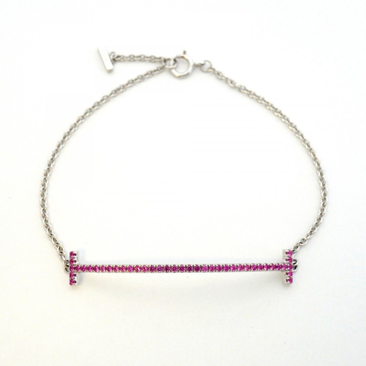 Tiffany & Co Bracelet T Smile 18k White Gold Pink Saffiano — view 3