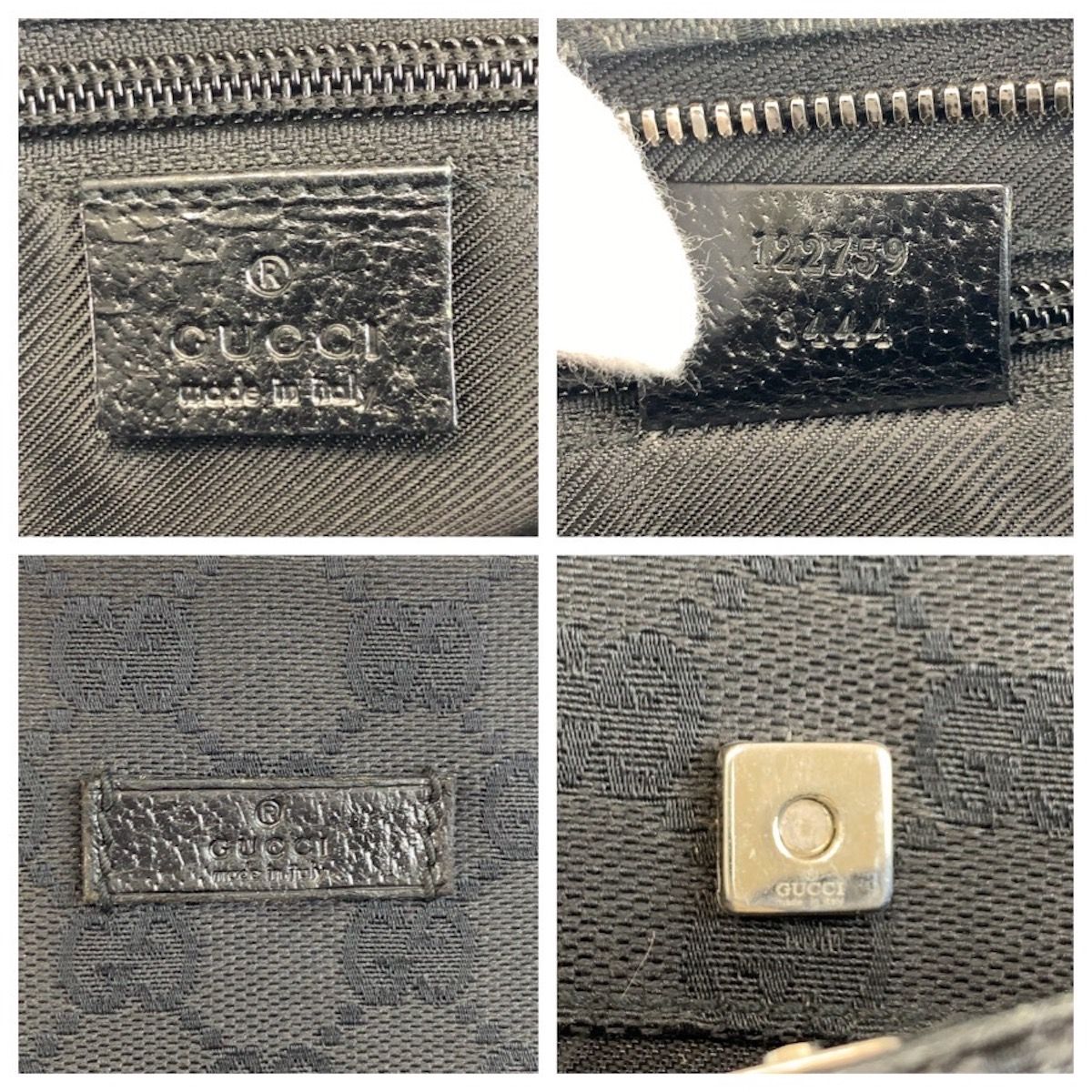 Gucci Black GG Canvas Shoulder Bag Pochette — view 3