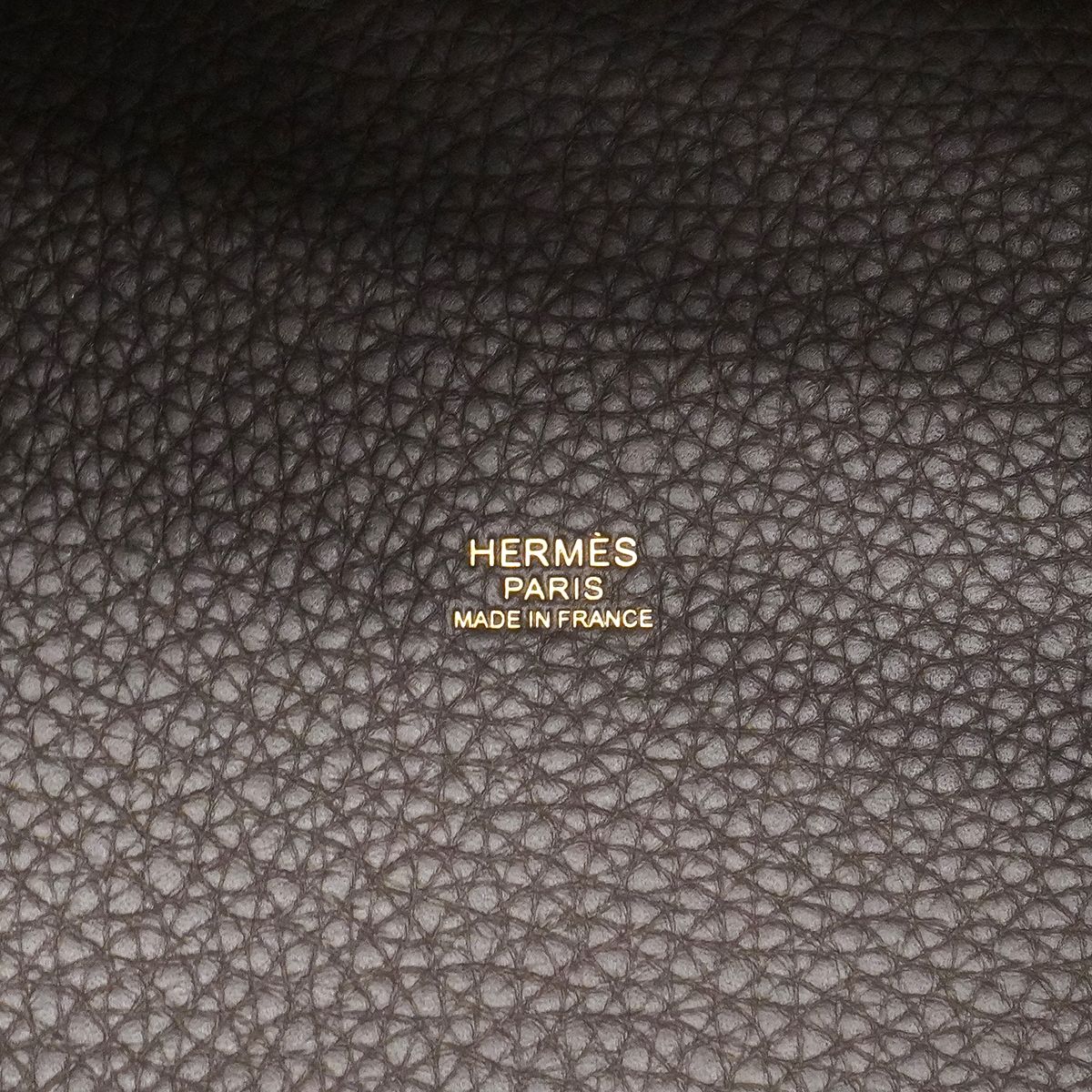 Hermes Handbag Picotin Lock PM Taurillon Clemence Ebene Gold — view 5