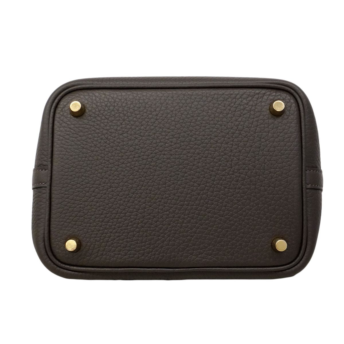 Hermes Handbag Picotin Lock PM Taurillon Clemence Ebene Gold — view 3