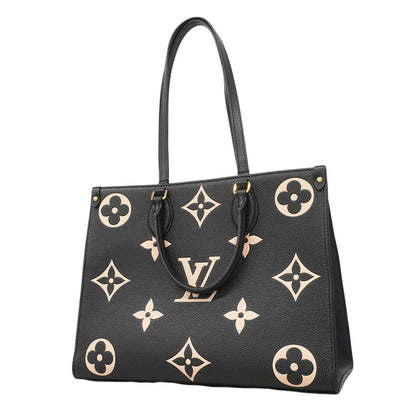 Louis Vuitton Tote Monogram Empreinte Bicolor On The Go Black Beige 2-Way
