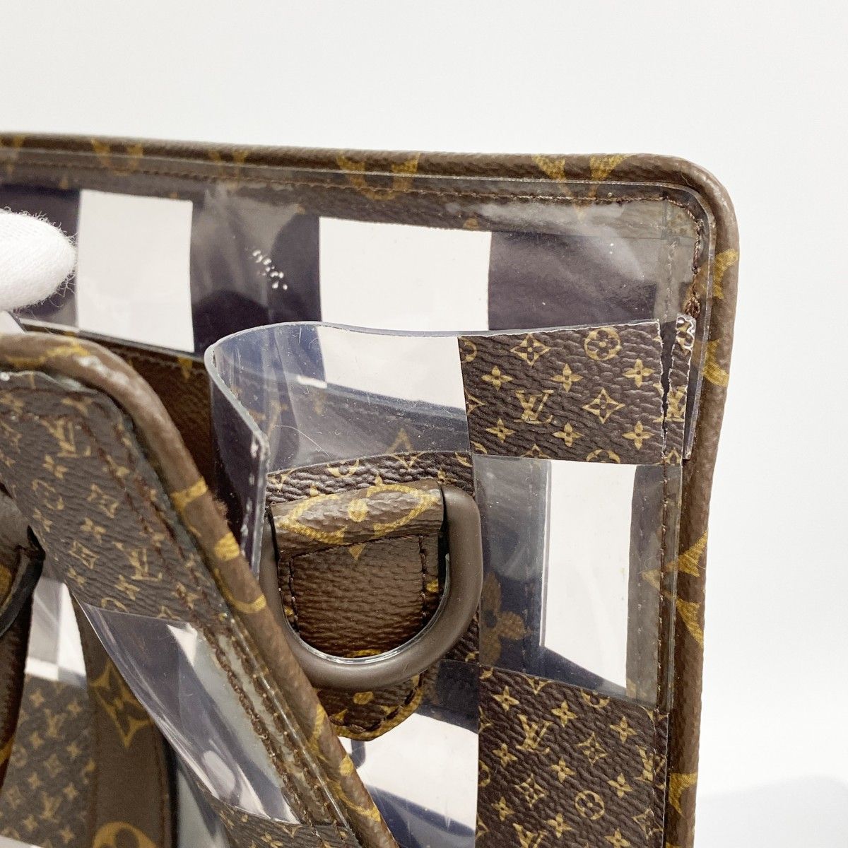 Louis Vuitton Handbag Monogram Chess Sac Plat Brown Clear 2-Way — view 6