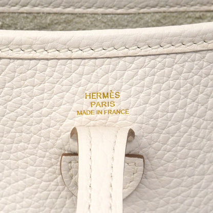 Hermes Shoulder Bag Evelyne TPM Taurillon Clemence Gris Perle Gold — view 5
