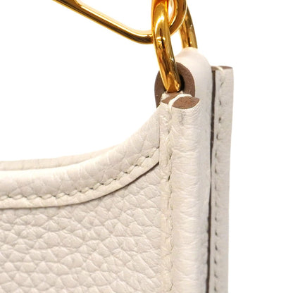 Hermes Shoulder Bag Evelyne TPM Taurillon Clemence Gris Perle Gold — view 7