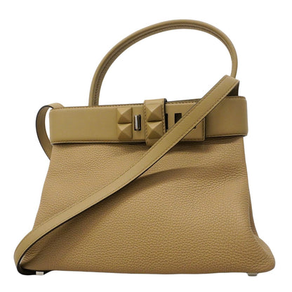 Hermes Handbag Medor Togo Beige Alpha Silver 2-Way