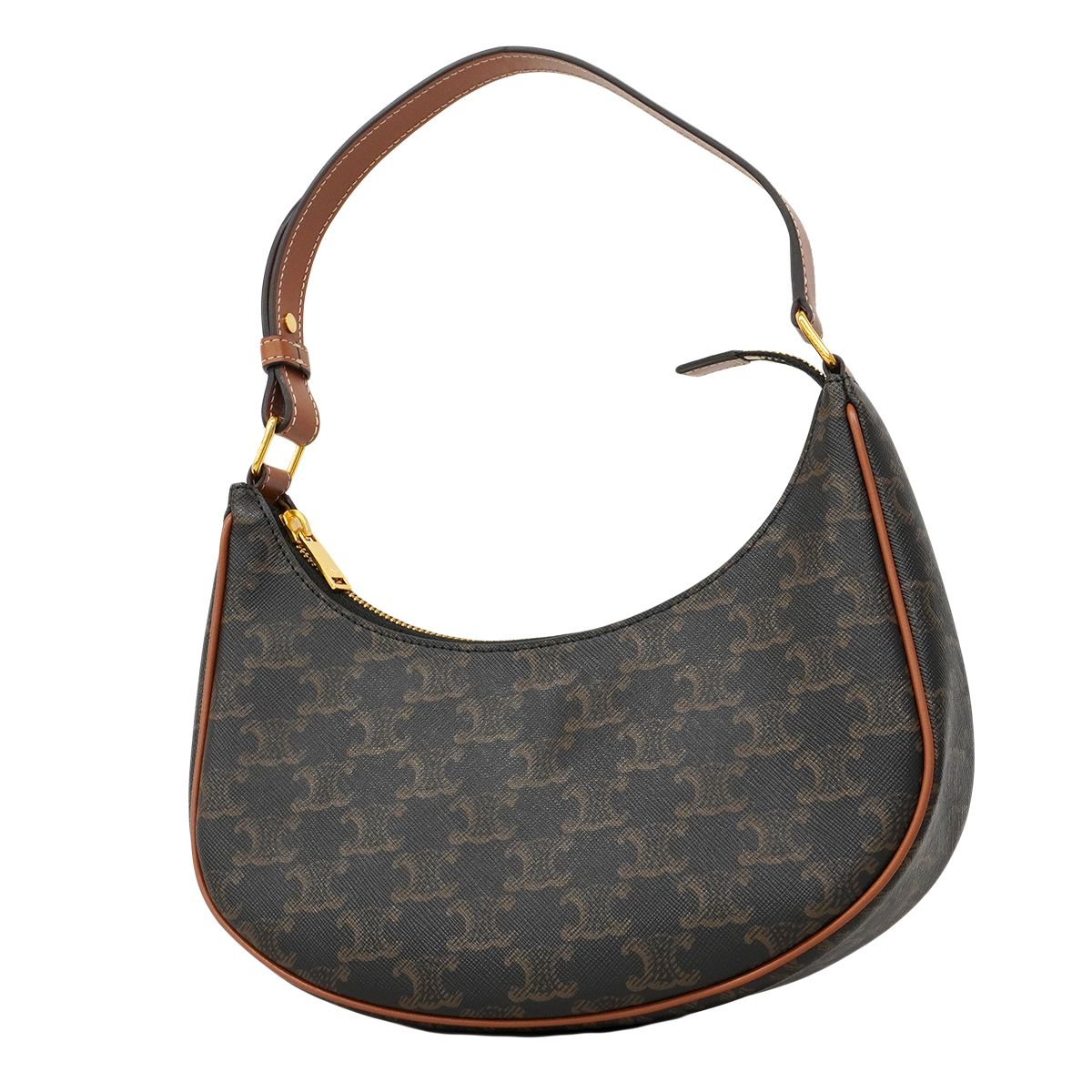 Celine Handbag Triomphe Ava Brown Black Gold