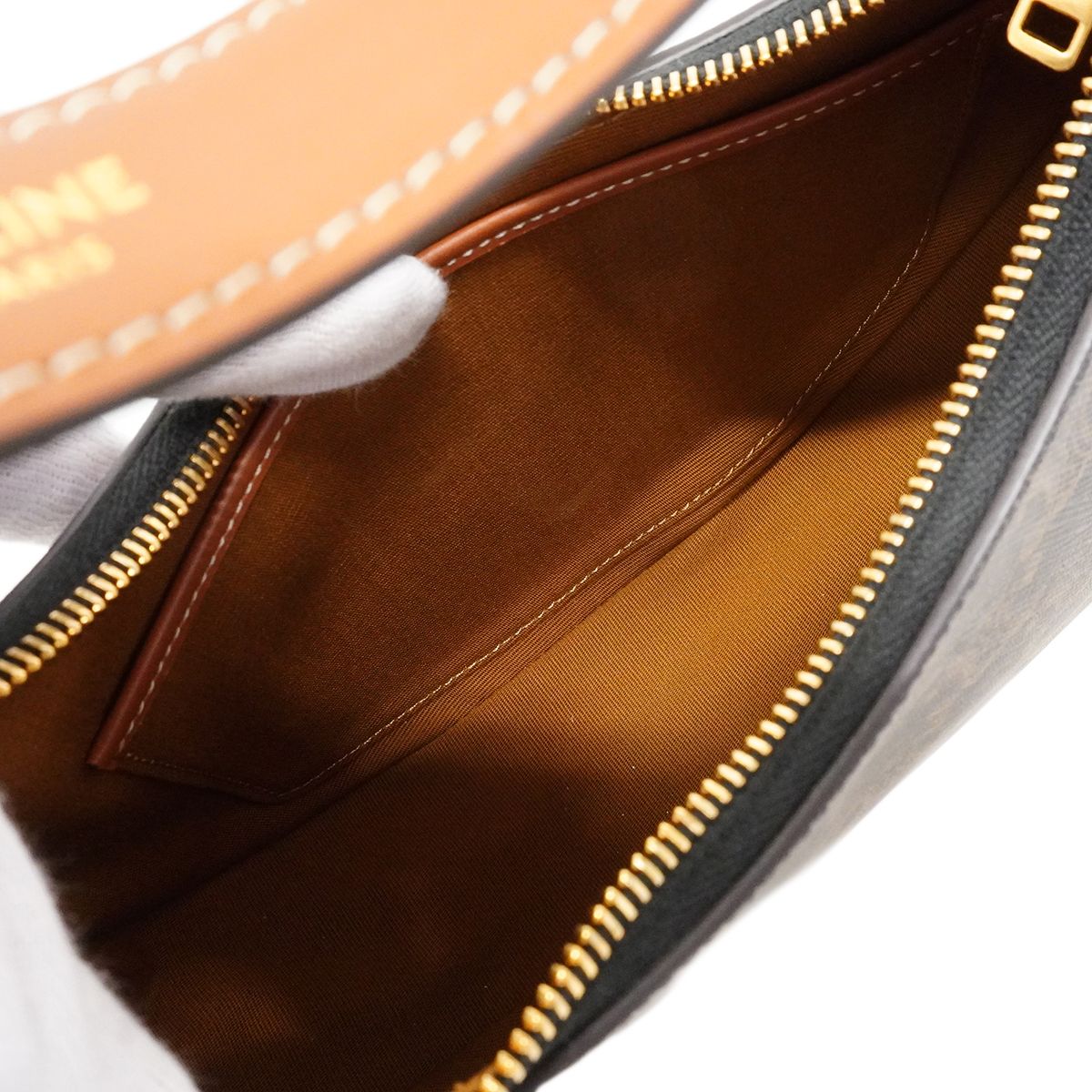Celine Handbag Triomphe Ava Brown Black Gold — view 4