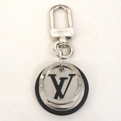 Louis Vuitton Key Holder Charm LV Circle Black Silver — view 7