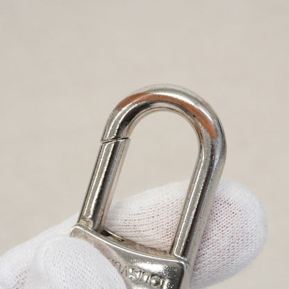 Louis Vuitton Key Holder Charm LV Circle Black Silver — view 5