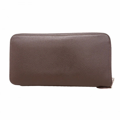 Hermes Wallet Azap Long Silk in Veau Ebene Silver