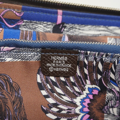 Hermes Wallet Azap Long Silk in Veau Ebene Silver — view 4