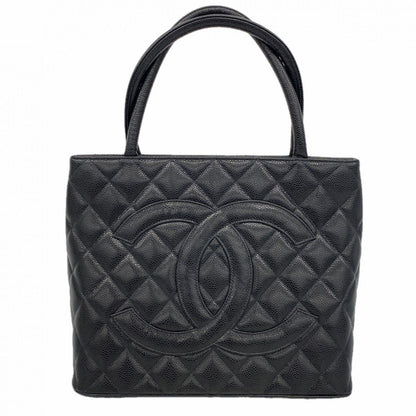 Chanel Tote Reissue Caviar Leather Black Silver