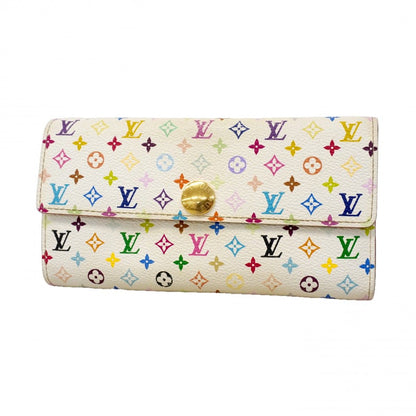 Louis Vuitton Wallet Monogram Multicolor Pochette Porte-Monnaie Cles Blanc