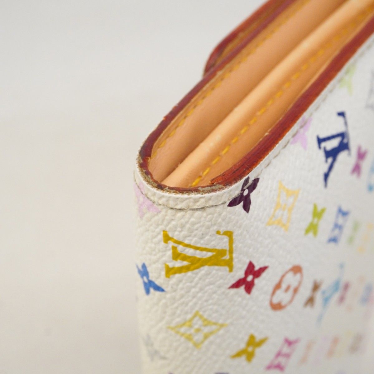 Louis Vuitton Wallet Monogram Multicolor Pochette Porte-Monnaie Cles Blanc — view 7