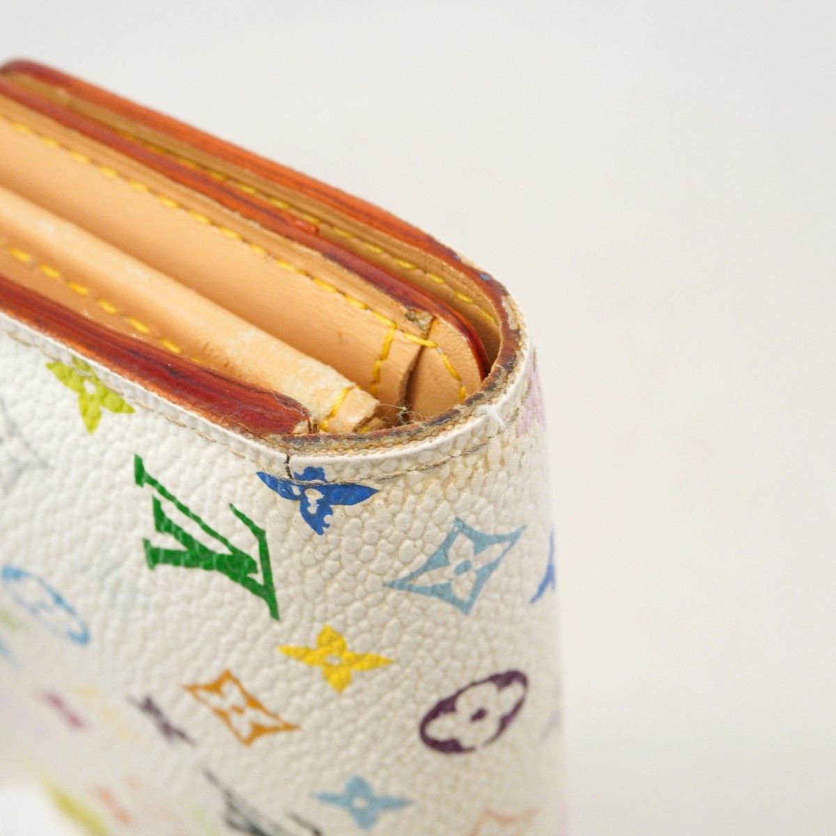 Louis Vuitton Wallet Monogram Multicolor Pochette Porte-Monnaie Cles Blanc — view 6