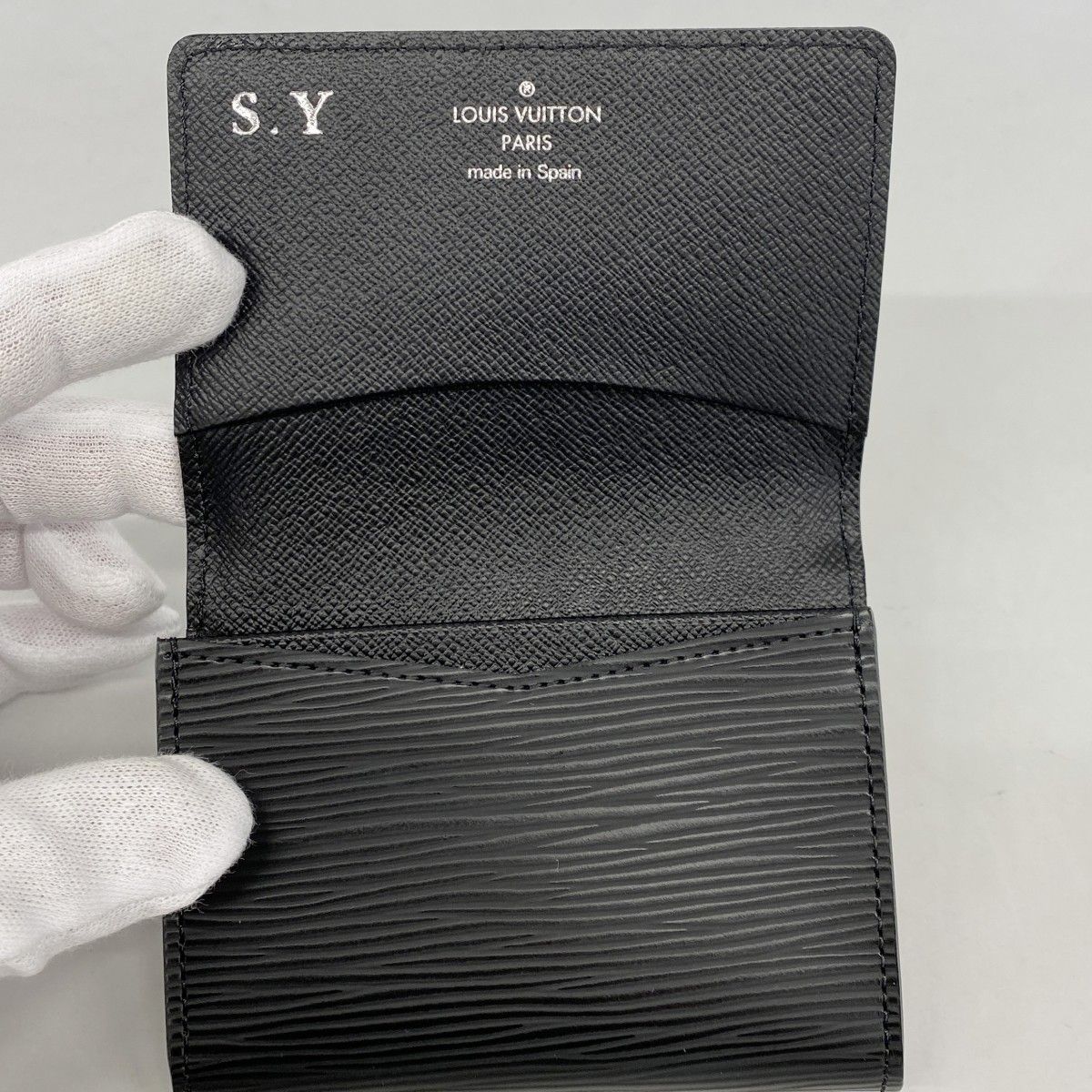 Louis Vuitton Business Card Holder Epi Envelop Noir — view 3