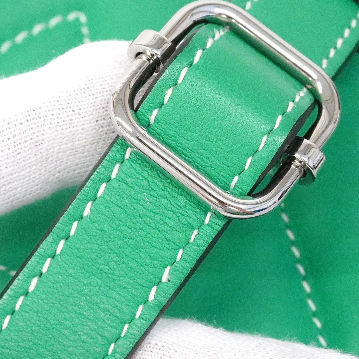 Hermes Shoulder Bag Inzam Poverso Swift Mint Blue Nord Silver — view 8